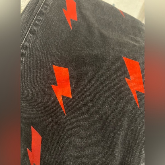 The Ragged Priest Jeans, Black Denim/Red Bolt - Picture 10 of 10